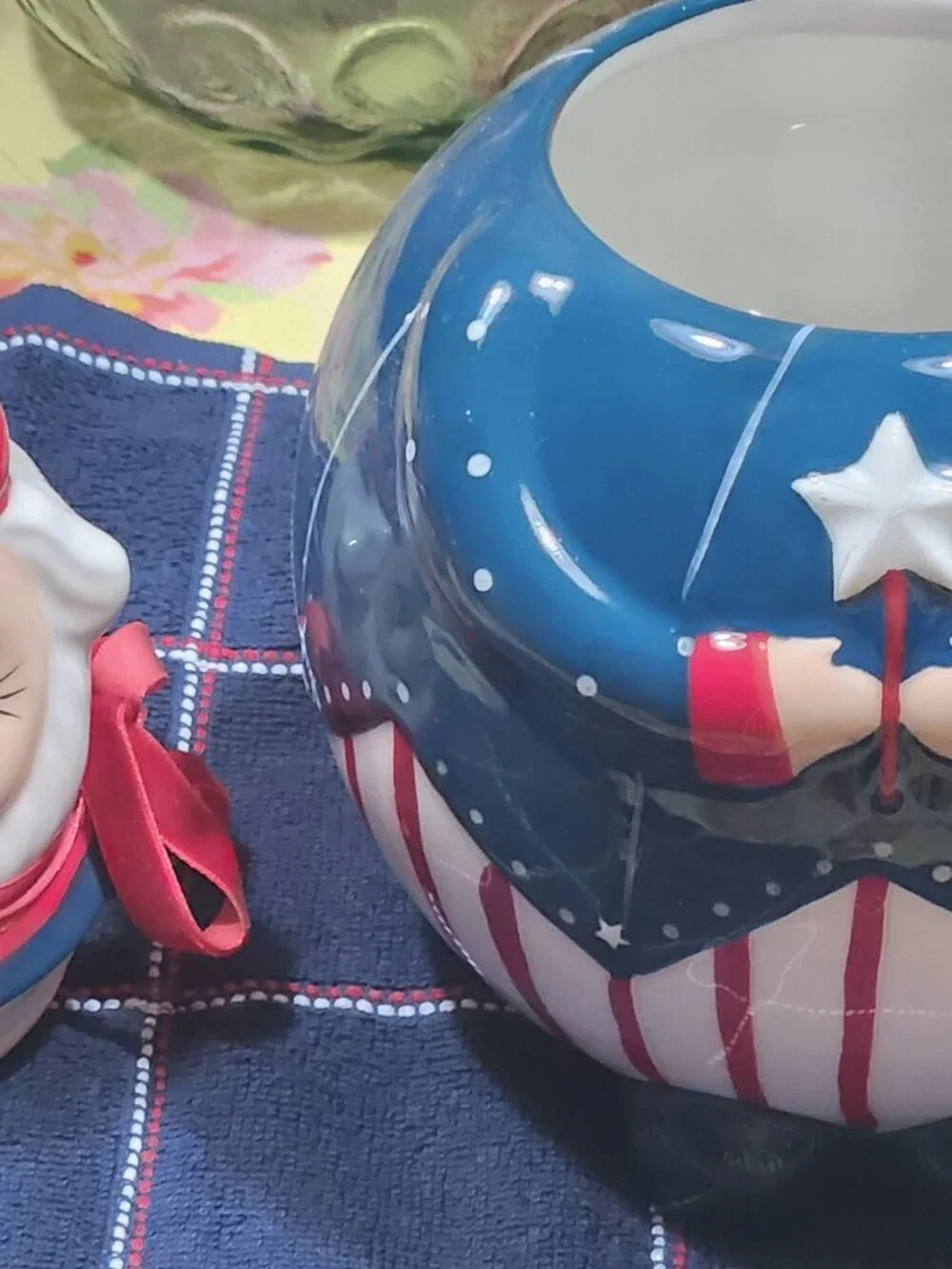 Johanna Parker & Magenta Carnival Cottage Patriotic Uncle Sam Ceramic Cookie Jar
